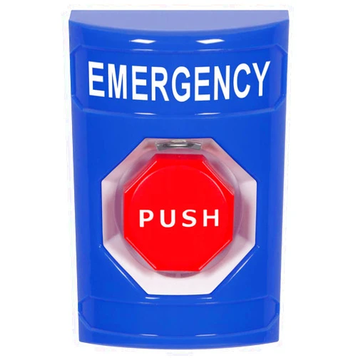 STI Safety Technology International, Inc. SS2405EM-EN Stopper® Station Push Button, Momentary, Blue, Emergency Label