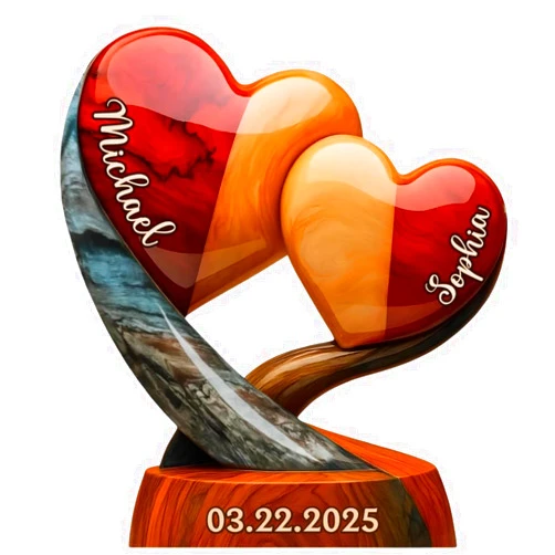 43Lotus Our Hearts Beat As One - Couple Personalized Custom Acrylic Plaque Custom Shape - Gift For Husband Wife, Anniversary, Couple Hearts Custom Shaped Acrylic Plaque, Anniversary Birthday Gift For Him Her