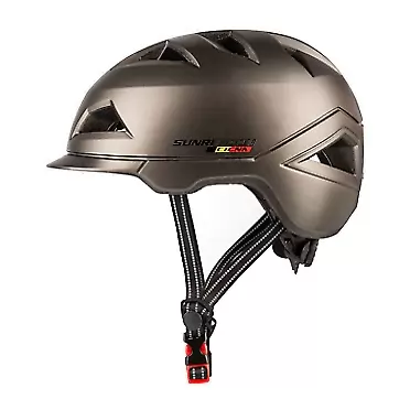 SUNRIMOON Bike Helmet Lightweight Cycling Bicycle Adult Helmets Urban Commuter Helmet with USB Recharge Light Adjustable Size for Men/Women 22.44-24.41 Inches Titanium
