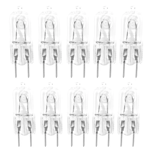 12Vmonster 10 Pack-G8 20Watt 120V Halogen Light Bulbs T4 JCD Type 120V Bi-Pin Base Shorter 1-1/4