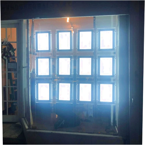 HKSIGN A4 Portrait Crystal Poster Photo Light Frame Real Estate Agent Store Sign Holders Led Window Hanging Light Box Advertising Decorative Signs Display (Vertical, 3pcs A4 a Row)