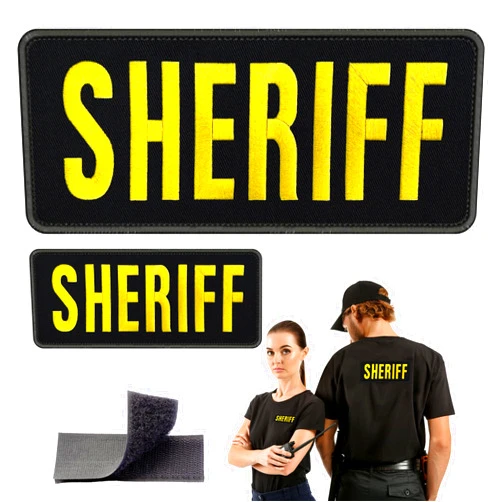MOORDYSES Embroidered Yellow Sheriff Patch for Vest - Sheriff Guard Badge - Sheriff Accessories 4