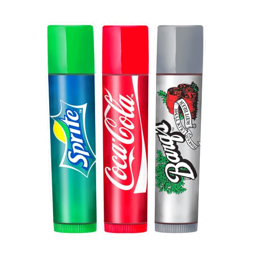 Lip Smacker Coca-Cola Flavored Lip Balm Set, Flavors, Sprite, Coke, Barq's Root Beer, For Kids, Men, Women, 3 Count (Pack of 1)