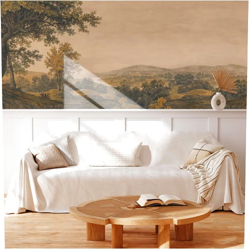 MUDECOR Wall Mural Vintage Countryside Landscape Illustrations Removable Self-Adhesive Wallpaper Wall Decoration for Bedroom Living Room - 48