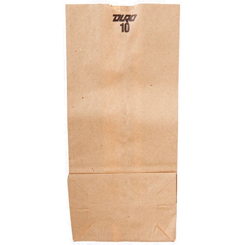 Duro ID# 18410 10# SOS Bag 35# 100% Recycled Natural Kraft, 500 Piece