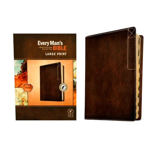 By New Living Translation (Author), Tyndale (Creator), Stephen Arterburn (Editor), Dean Merrill (Editor) & 1 more Every Man’s Bible NLT, Large Print, Deluxe Explorer Edition (LeatherLike, Rustic Brown, Indexed)