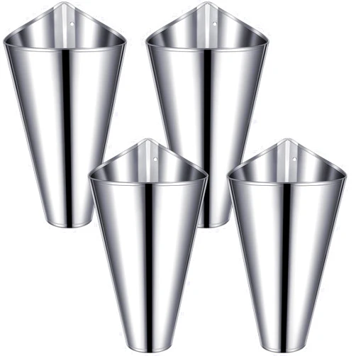 Lasnten 4 Pcs Medium Poultry Restraining Cone Galvanized Steel Chicken Killing Cone Chicken Butchering Equipment Chicken Processing Equipment for Poultry Chicken Quail Birds, Easy to Clean