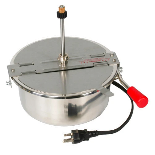 Great Northern Popcorn 8-Ounce Replacement Kettle for Popcorn Machine 860W Kettle Popper with Lid, Stirrer, Gear Shaft, and 3-Prong Plug