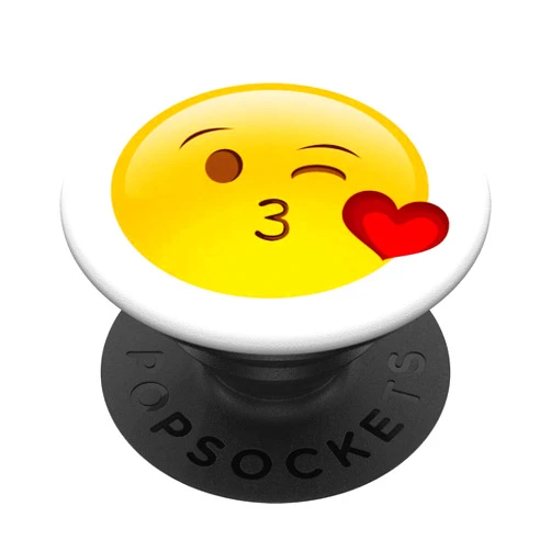Proud Funny Sarcasm Phone Characters Emoticon R Us Wink Kiss Face Puckered Lips Throwing Blowing A Kiss Funny PopSockets Swappable PopGrip