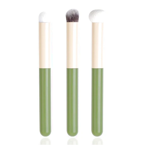 GOERTI Concealer Brush Set by GOERTI Angled Concealer Brushes for Under Eye Concealer Nose Contour Brush Small Sponge Blender Cover and Blend Imperfections Full or Spot Coverage 3pcs (Green)