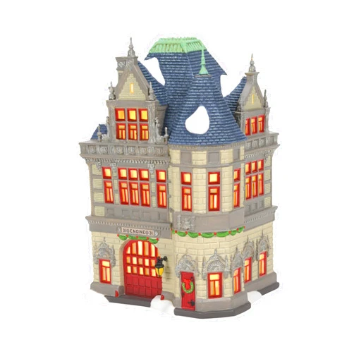 Department 56 Christmas in The City Village Engine Company 31 Firehouse Lit Building, 8.9 Inch, Multicolor