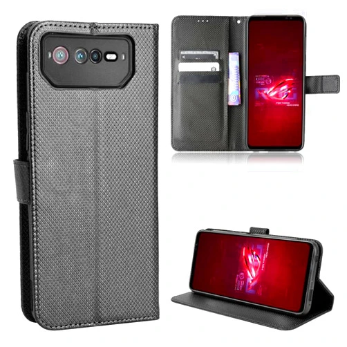 Elubugod Case for Asus ROG Phone 6 Leather Case Cover,PU Leather flip Cover Case for Asus ROG Phone 6 Pro Case Cover Black