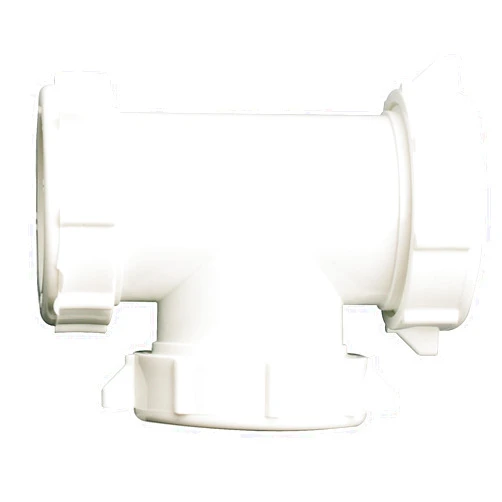 Plumb Pak PP55-6W 3-Way Drain Coupling Tee with Reducing Washer, No Size, White