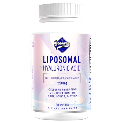 Genogna Liposomal Hyaluronic Acid Supplements 1000mg-High Bioavailable Dietary Hyaluronic Acid Capsules with Tremella Polysaccharides,Double Strength Skin Hydration,Joint Lubrication,1Pack