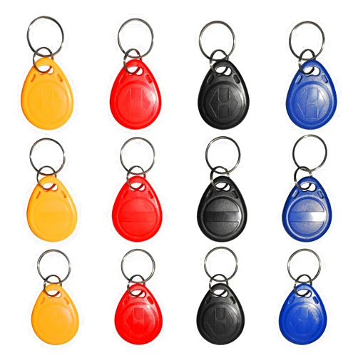 XIXEI 12 pcs Writable 125kHz RFID Keyfob Proximityfor ID HID and AWID Card Token Tag Rewritable T5577/CET5577 Universal Blank Tags