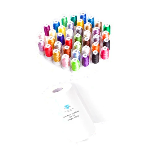 Simthread Brother 40 Colors Embroidery Thread with Tear Away Embroidery Stabilizer 10