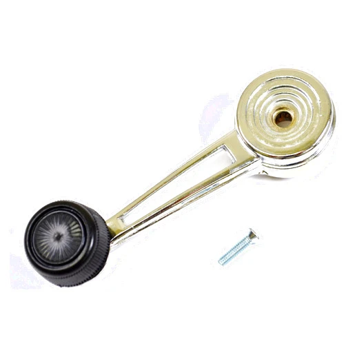 PT Auto Warehouse FO-1063A - Inside Door Window Crank Handle, Chrome with Black Knob - Left or Right