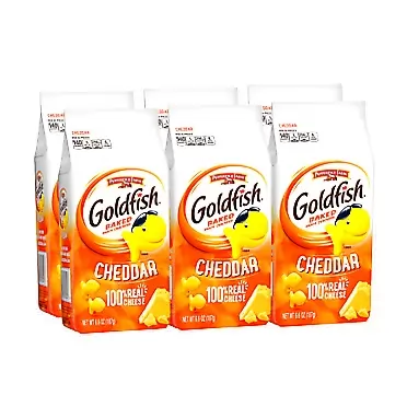 Pepperidge Farm Goldfish Cheddar Crackers, 39.6 Oz. Box, 6-Count 6.6 Oz. Bags