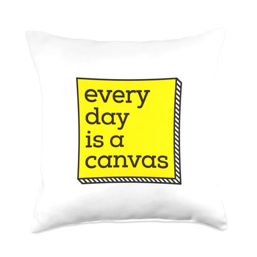 Breezytees Every Day is a Canvas Official Legacy Logo Throw Pillow, 18x18, Multicolor