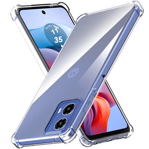 USTIYA Case for Motorola MOTO G34 5G Clear TPU Four Corners Military-Grade Protection Cover Transparent Soft funda