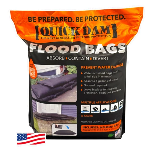 Quick Dam - QD1224-6 Water Activated Flood Bags 1ft x 2ft, 6-Pack