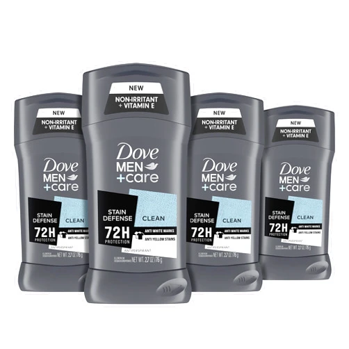 DOVE MEN + CARE Antiperspirant Deodorant 72-hour anti-stain Protection Invisible Deodorant For Men, 2.7 Ounce (Pack of 4)