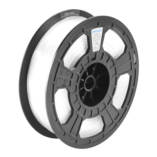 Dremel DigiLab PETG-TRA-01 3D Printer Filament, 1.75 mm Diameter, 0.75 kg Spool Weight, Color Translucent, RFID Enabled, New Formula and 50 Percent More per Spool