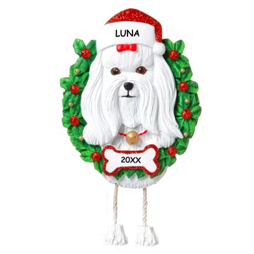 DIBSIES Personalized Dog Breed Pet Christmas Ornament (Maltese)