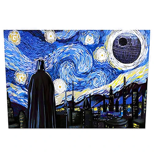 AirBnk Starry Night With Star War Style Retro Metal Tin Sign Plaque Poster Wall Decor Art Shabby Chic Gift Suitable for indoor/outdoor 12 X 8 inch