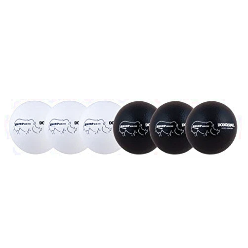 HappyHealth 6.3 in. Rhino Skin Dodgeball Set44; 3 White & 3 Black - Set of 6