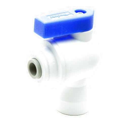 Parker PP6VFE4-MG Ball Valve, Tube to Female Pipe, Polypropylene, Push-to-Connect 90 Degree Elbow, 3/8