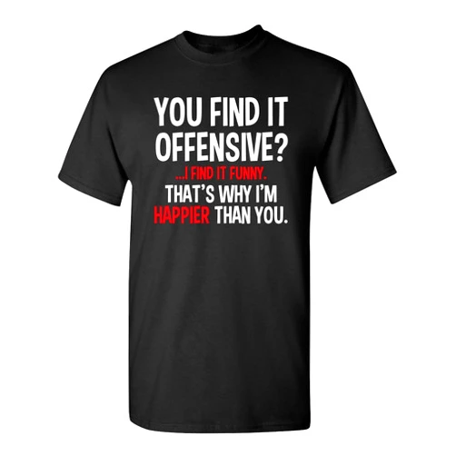 Feelin Good Tees You Find It Offensive? I Find It Funny Sarcastic Witty Novelty Funny T Shirt