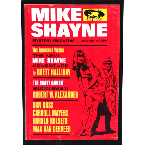 PULP MAG: Mike Shayne Mystery 10/1966-Hardboiled pulp & crime thrills by Brett Halliday-Robert W. Alexander-Max Van Der Veer-VG/FN
