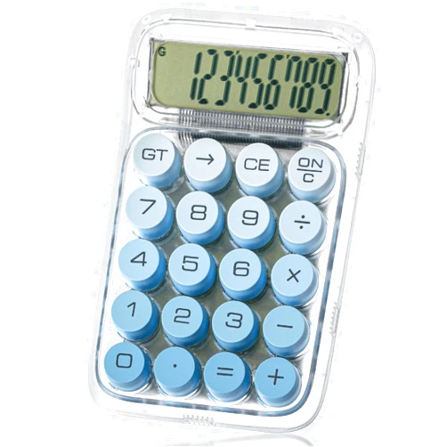 Mr. Pen- Mechanical Switch Calculator, 10 Digits, Blue Calculator, Transparent Body, Large LCD Display, Big Buttons