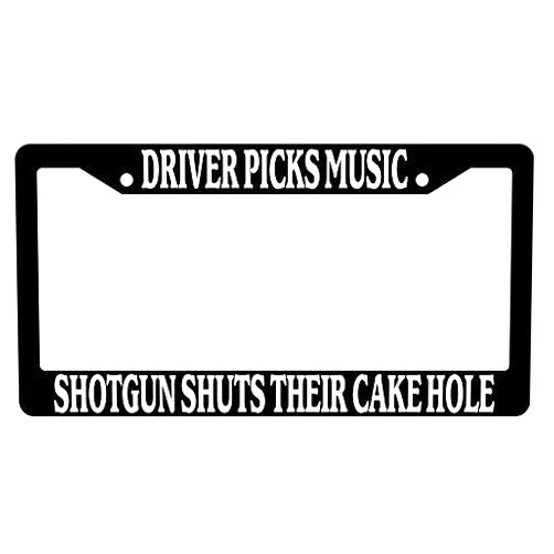 Urbanrags License Plate Frame Mark Reynolds Car License Plate Cover,Driver Picks Music Shotgun Shuts Their Cake Hole Black License Plate Frame Supernatural, Auto Car Accessories, 12x6 inches