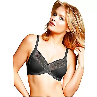 Lilyette Women's Enchantment Lace Minimizer Underwire Bra 36G Black/Latte Lift