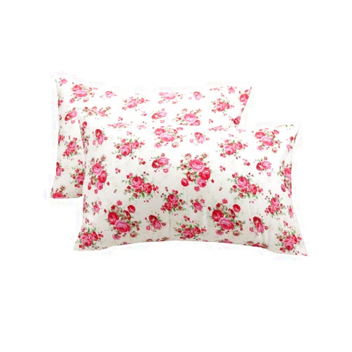 WBYCOTBED 2 Pack Floral Queen Size Bed Pillow Cover, 100% Cotton Envelop Closure Pillow Case, 20 x 30 inches