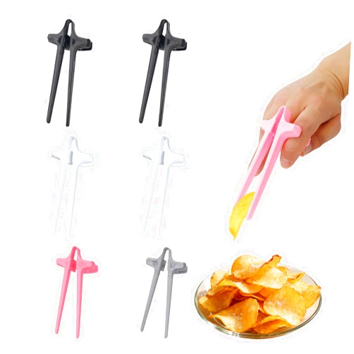 TelestFire 6 PCS Finger Chopsticks for Snacking - Snack Grabber & Chip Helper Tool Cute Wheat Straw Office Snack Chopsticks, Comfortable Grip for Clean Hands During Gaming