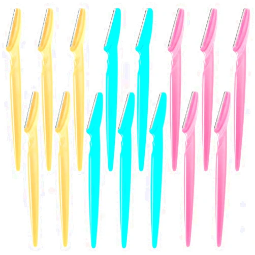 CICINUJOY 15Pcs Eyebrow Razors Multipurpose Exfoliating Dermaplaning Tool Face Razor and Eyebrow Shaper For Women Man With Precision Cover
