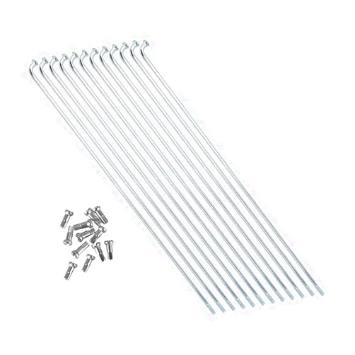ZYAMY 12pcs 290mm/11.4inch 14G J Bend Bicycle 304 Stainless Steel Spokes with 12mm Nipples Cycle Spokes