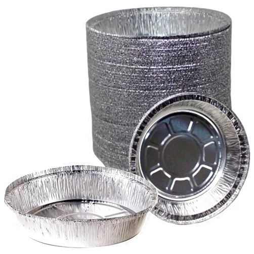 Scobird (500 Pack) - 7 Inch Disposable Round Aluminum Foil Take-Out Pans - Disposable Tin Containers, Perfect for Baking, Cooking, Catering, Parties, Restaurants (No Lids)