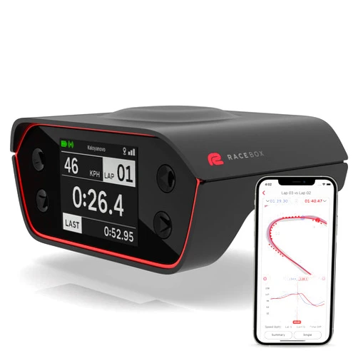 RACEBOX 10Hz GPS Official Based Performance Meter Box with Mobile App - Car Lap Timer and Drag Meter - Racing Accelerometer Data Logger