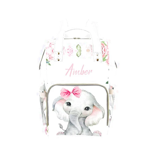 XOZOTY Elephant Baby Diaper Bags Backpack Personalized Baby Bag Nursing Nappy Bag Travel Tote Bag Gifts