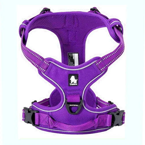 TRUE LOVE Adjustable No-Pull Dog Harness Reflective Pup Vest Harnesses Comfortable Control Brilliant Colors Truelove TLH5651(Purple,M)