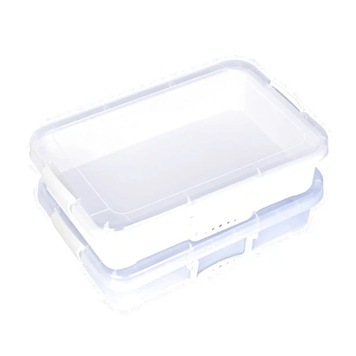 Madzee Plastic Activity Tray with lid for Slime, Beads, Sand and Sensory Toys – 15 Inches (White & Clear)