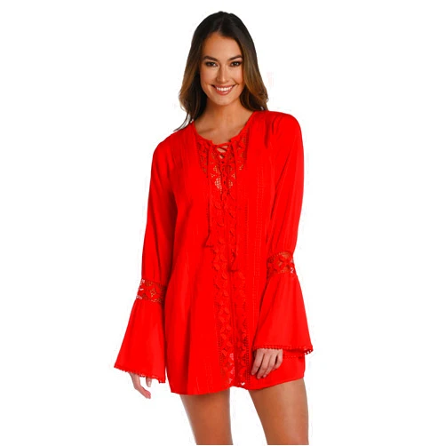 La Blanca Womens Tunic Swimsuit Cover UpSwimwear Cover Up