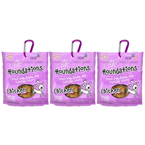 Loving Pets 3 Pack of Chicken Houndations Small Dog, Puppy, and Training Grain-Free Treats, 4 Ounces Each, Made in The USA
