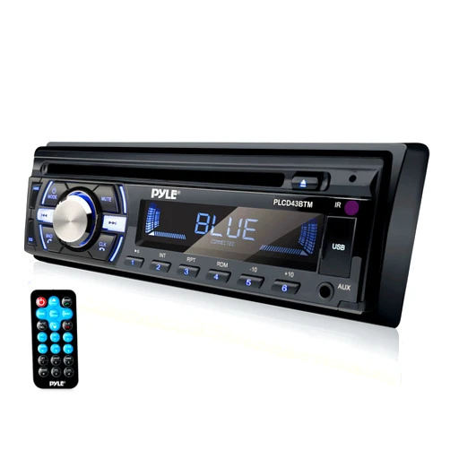 Pyle Boat Bluetooth Marine Stereo Receiver - Marine Head Unit Din Single Stereo Speaker Receiver - Wireless Music Streaming, Hands-Free Calling, CD Player/MP3/USB/AUX/ AM FM Radio -PLCD43BTM (Black)