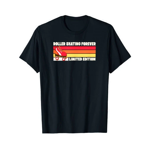 Retro Style Merch for World Roller Skating Day Roller Skating Forever Limited Edition Retro 70s Style T-Shirt