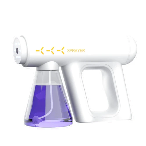 GLGLMA Atomizer Sprayer, Electric Handheld Sprayer Disinfectant Fogger Gun Portable Rechargeable Sprayer Gun, Nano Atomizer for Home Office School Hotel White